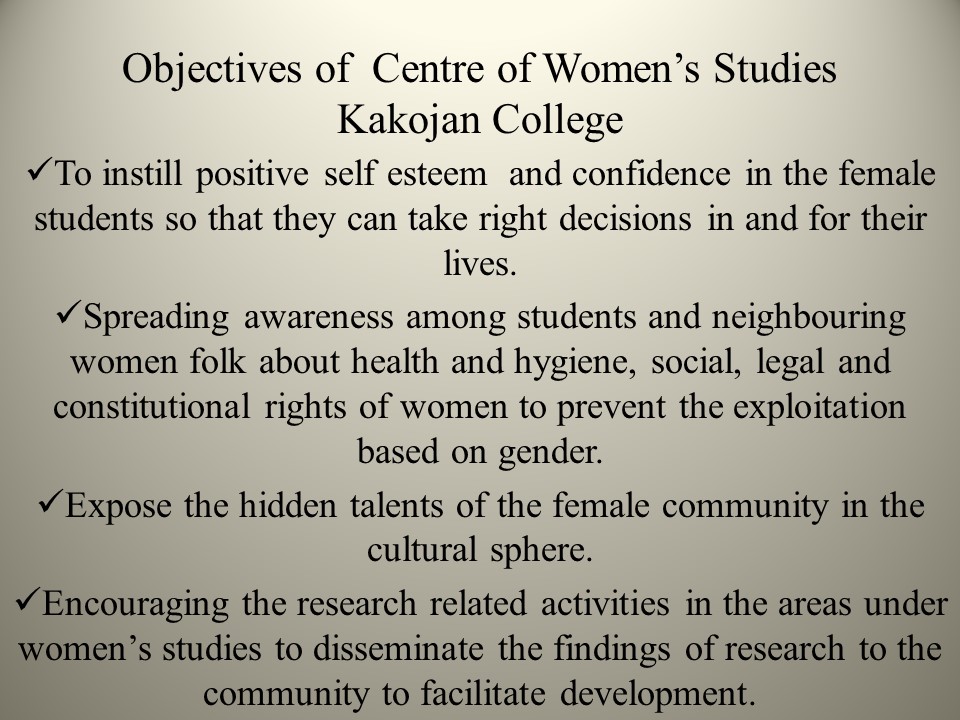 Women Cell, Kakojan College
